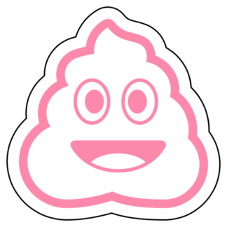 Pile Of Poo Emoji Sticker (Pink)